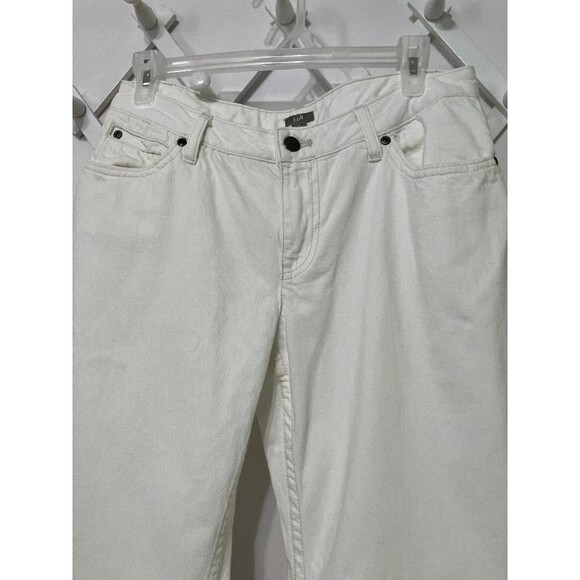 J Jill Woman's White Denim Jeans Size 6  Straight Leg Bottoms 5 Pocket Mid Rise - Picture 2 of 13